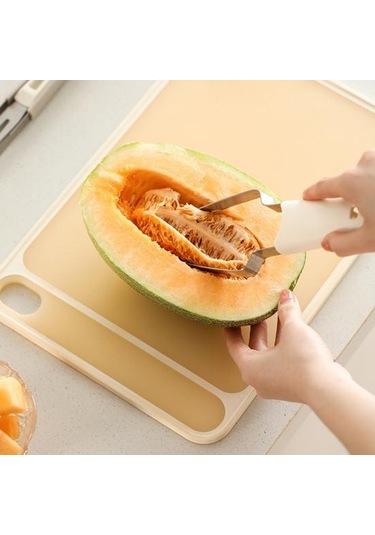 Yeşil 3-ın-1 Karpuz Kesici Set Paslanmaz Çelik Meyve Bıçağı Çatal Kavun Balye Kepçe Gıda Sınıfı Korozyona Dayanıklı Kullanımı Kolay Mutfak Aracı