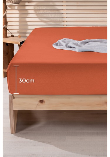 Nordqueen %100 Pamuk Tek Kişilik 100 200 Lastikli Çarşaf Kiremit