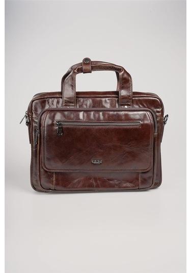 Ççs 71473 Hakiki Deri Evrak Çantası Kahve