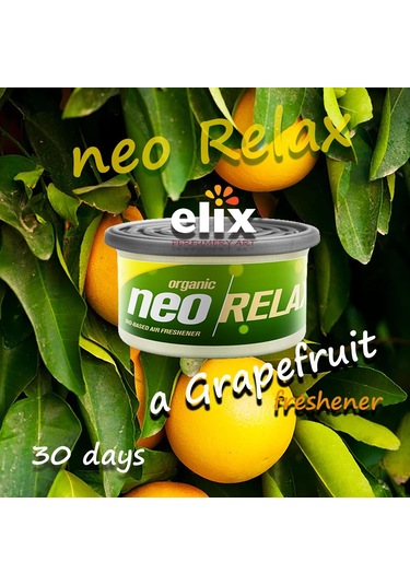 Elix Neo Relax Metal Kutuda Ahşap Granüllere Emdirilmiş Özel Aromalı Koku - Greyfurt
