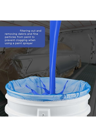 Xurunkeji İnce Naylon Ağlı 5 Galon Boya Sıvı Süzgeç Filtre Torbası, Tek Kullanımlık Filtre Torbası, Elastik Üst Açıklıklı 12'li Paket