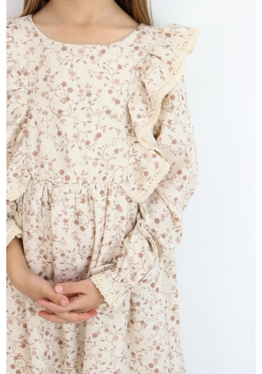 Miababy Rosetan Keten Elbise 1-8 Yaş SOMON