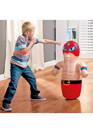 Şişme Hacı Yatmaz Kumsuz 94 Cm, Güreşçi Şişme Bahçe Plaj Oyuncağı,çocuklar İçin Figürlü Plaj Oyuncak Çok Renkli