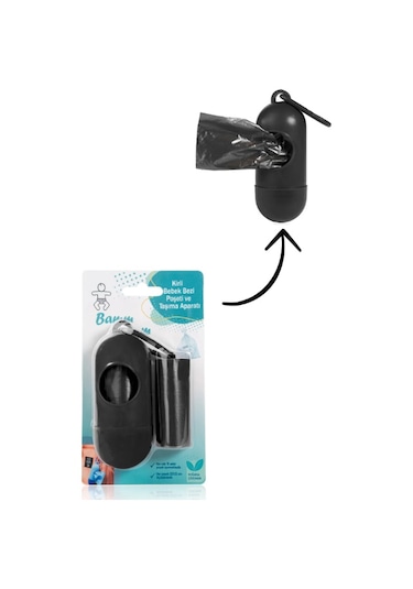 Bamm Bamm Çanta Boy Kirli Bebek Bezi Çöp Poşeti ve Taşıma Çantası (Siyah)