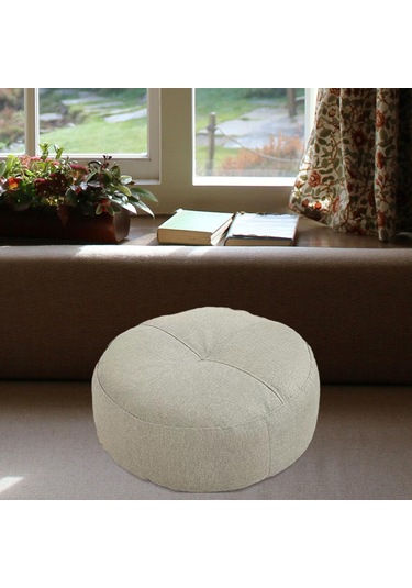 Homyl Yuvarlak Yer Minderi Dekoratif Meditasyon Oturma Açık Gri