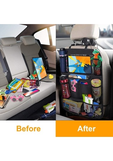 Novahub Araba Koltuğu Depolama Çantası, Çocuk İçin Anti-vurmalı Pad, Asma Çanta, Yerleşik Raf, İpad Sırt Çantası