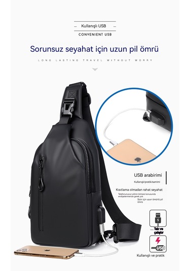 Aşınmaya Dayanıklı Çapraz Seyahat Çantası-mavi Mavi