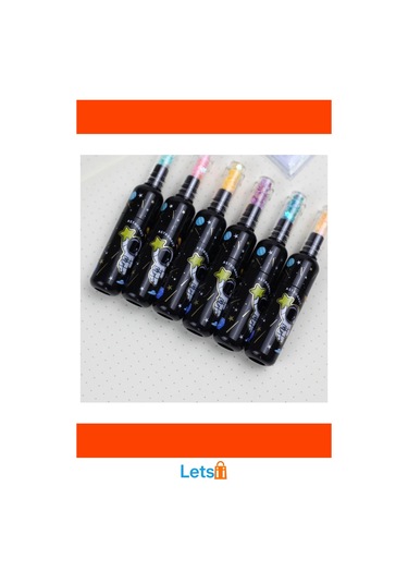 Astronot Desenli Fosforlu Kalem Seti 6 Adet Çok Renkli