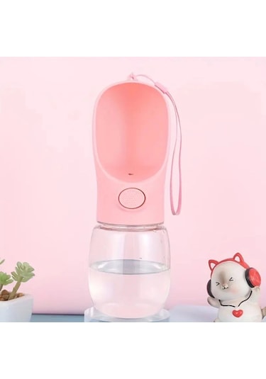 Biishe Taşınabilir Butonlu 350 Ml Evcil Hayvan Suluğu