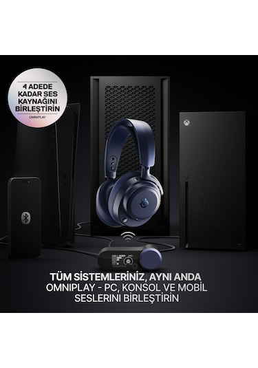 Steelseries Arctis Nova Pro Omni Wireless Ve Bluetooth Hi-res Oyuncu Kulaklığı - Mavi