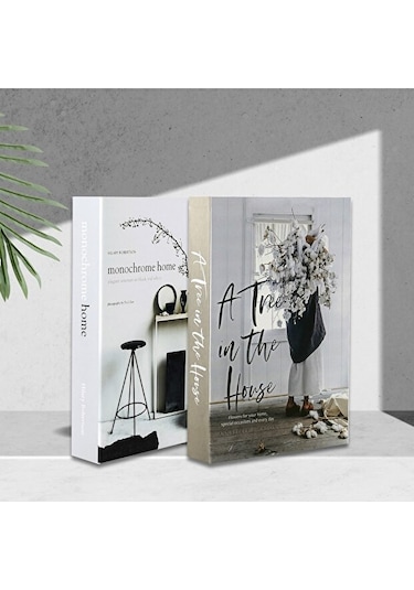 2'li A Tree & Mono Dekoratif Kitap Kutu