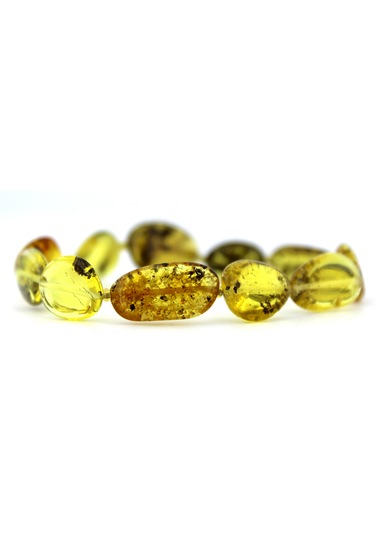 Kehribar Bileklik Amorf Tasarım Ambergold Blk23-142 Çok Renkli
