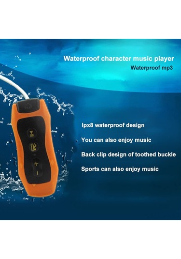 Singree Su Sporları İçin Ipx8 Su Geçirmez Şarjlı Mp3 Çalar - 8gb Hafızalı Fm Radyolu