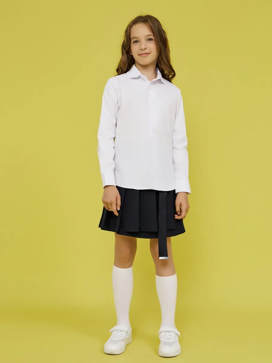 Kızlar İçin Beyaz Okul Gömleği 442998752 Beyaz