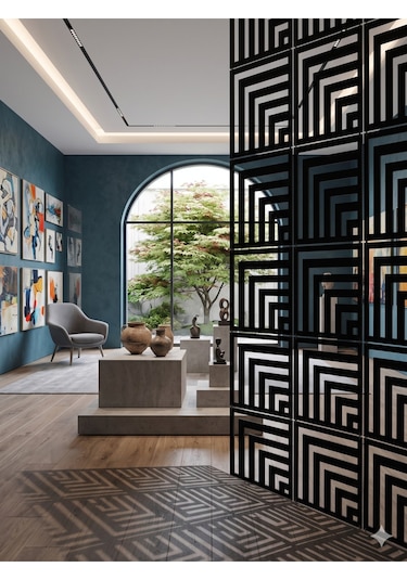 Lazer Kesim Paravan, Ahşap Separatör, Oda 4'lü Panel Levha Model16 40 X 40 Cm