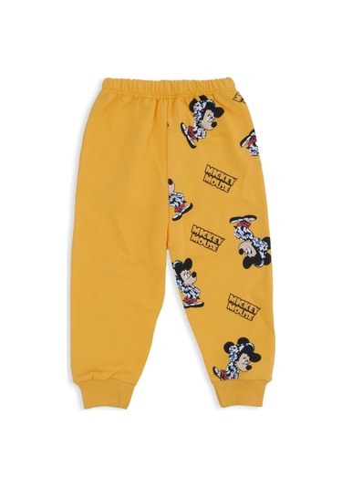 Erkek Bebek Mickey Mouse Baskılı Şapkalı Alt Üst 2'li Takım 001
