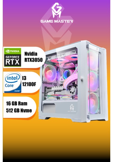 Gm Game Master Hydra 3050 i3-12100F RTX3050 23.8" Full Sistem Free Dos Masaüstü Bilgisayar