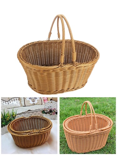 Homyl Oturma Odası Yürüyüşü Için El Dokuma Piknik Sepeti L