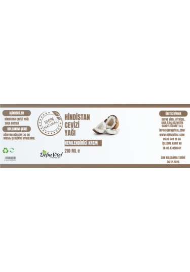 Hindistan Cevizi Yağlı Vücut Ve Saç Nemlendirici Krem 210 Gr