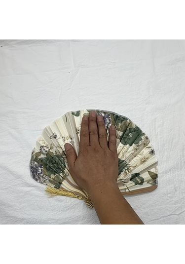 Oldfriend El Yapımı Altın Çiçekli Vantilatör - Düğün, Dans Ve Partiler İçin Taşınabilir Hediyelik