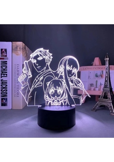 Goldenqian Spy X Aile Anime 3d Gece Lambası Boy Için 16 Renkler Kız Odası Dekor Illusion Led Lamba Usb Manga Anya Şekil Uygun Çocuklar Fanlar Noel Hediyeleri Ur2hu7 Siyah