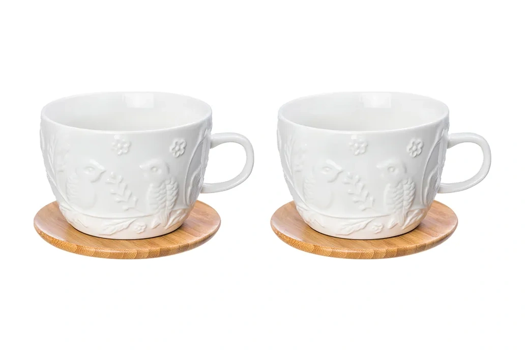 Elan Gallery Standlı Bardaklar "dalda Kuşlar" 2 Adet, 500 Ml 24826403 Kahverengi