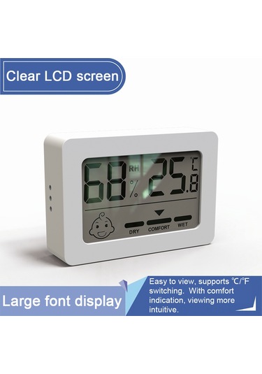Youtek Siyah Mini Dijital Oda Sicaklık Nem Ölçer - Ayaç Ve Çift Taraflı Bantlı, Dahili Cr2032 Pil İle -20-60 C, 1 C Doğruluk