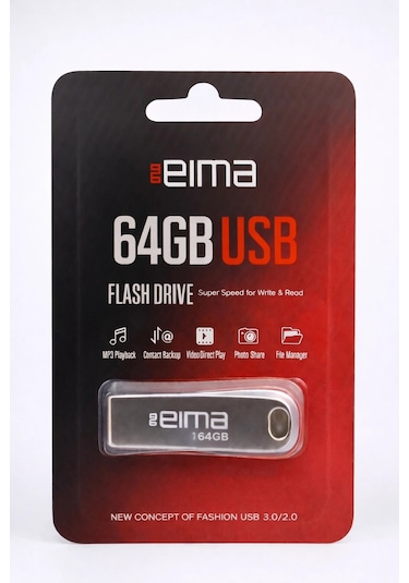 Eıma 64gb Usb Flash Bellek Metal Gövde, Yüksek Kapasite, Hızlı Veri Aktarımı