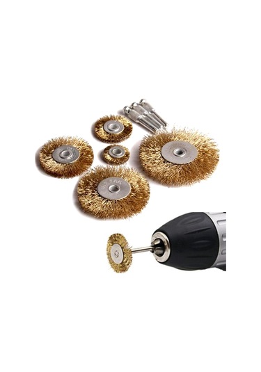 Tel Matkap Hobi Fırça 5+3 Pim 8 Parça Set Tel Fırça Seti Matkap Ucu Tel Fırça Pas Kir Boya Temizleme