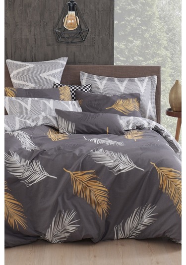 Eponj Home Nevresim Seti Çift Kişilik Olivia Altın-gri Altın - Gri