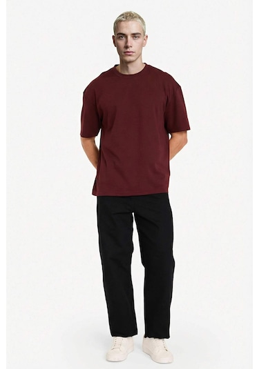 Defacto Nefes Alabilen Oversize Tişört X3926az26spbr505 Bordo-br505