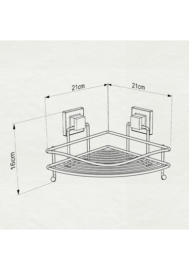 Tekno Tel Ef-250 Yapışkanlı Tek Katlı Köşelik Banyo Rafı Siyah