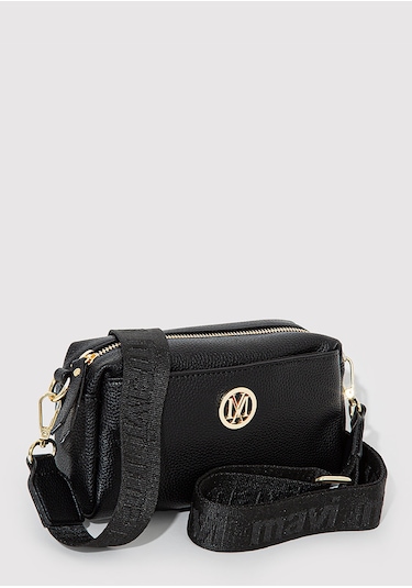 Mavi - Mühür Logo Detaylı Siyah Çapraz Çanta 1912662-900 Siyah