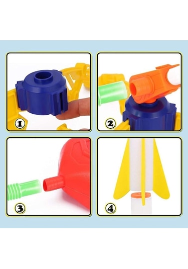 Air Rocket Oyuncak 2 Roket ve Havalı Roketatar Tekli Açık Hava Oy