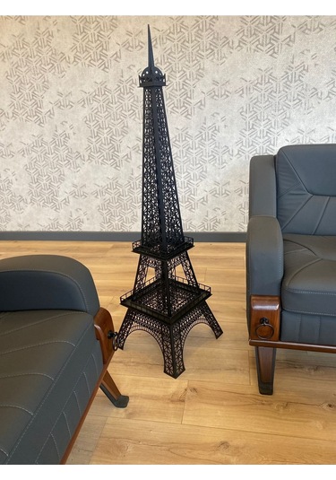 Metal Eyfel Kulesi Cnc Kesim Siyah Renk