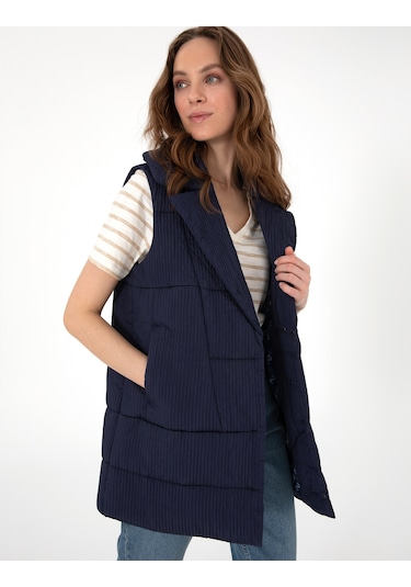 Pierre Cardin Kadın Lacivert Mont Yelek 50300928-vr033
