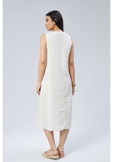 Muslin Elbise Yazın Vazgeçilmesi Beyaz