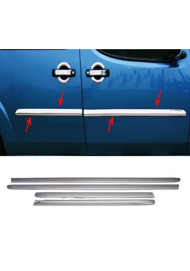 Fiat Doblo 2000-2006 Arası Krom Yan Kapı Çıta 4 Prç P.çelik