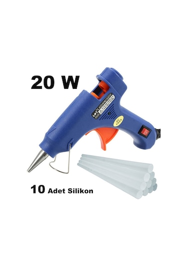 20 Watt Sıcak Silikon Tabancası + 10 Adet Mum Silikon