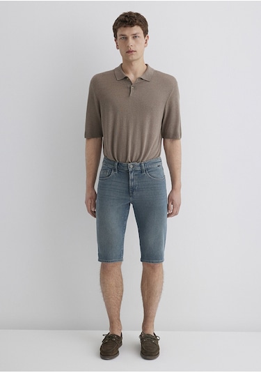 Mavi - Nicholas Mavi Premium Vintage Puslu Indigo Jean Şort 0416089816 Koyu Mavi