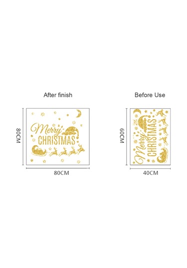 Qingmipy Noel Ateşi Oluşturucu Pvc Cam Kapı Duvar Sticker - Yeniden Kullanılabilir, Suya Dayanıklı Noel Geyiği Arabası Deseni Diğer