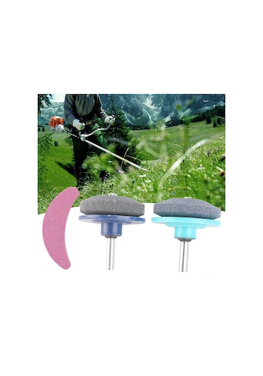 Geeroyoo Çim Biçme Makinesi Bıçağı Sıvama Aleti 3'lü Seti - Emery Malzeme İle Dayanıklı, Kolay Kurulum, Çim Biçme Verimliliğini Artırır