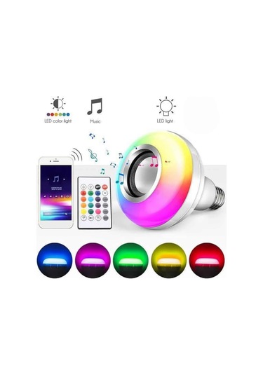 Bluetooth Hoparlör Akıllı Rgb Led Işık Renk Değiştirme Ses Bombası Ampül Görünümlü