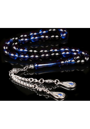 Tesbihcibaba Gece Mavisi Ateş Kehribarı Tesbih