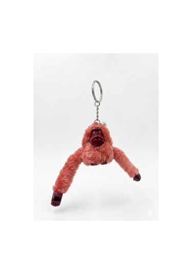 Peluş Maymun Çanta Aksesuarı & Anahtarlık Pembe