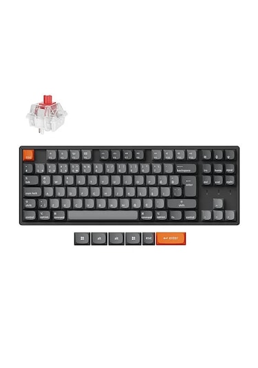 Keychron K8M-J1-TR Max %80 TKL RGB Kırmızı Switch Kablosuz Mekanik Klavye