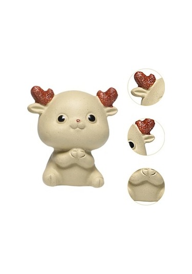 Lijinxu Mini Geyik Heykeli Çay Severler Hediye El 4.8x3.7x5.3cm