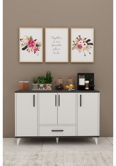 Nedudo Kahve Köşesi Çok Amaçlı Dolap 4 Kapaklı 1 Çekmeceli Kiler Mutfak Dolabı Beyaz Antrasit Beyaz Antrasit Nedudo Kahve Köşesi Çok Amaçlı Dolap 4 Kapaklı 1 Çekmeceli Kiler Mutfak Dolabı Beyaz Antrasit Beyaz Antrasit