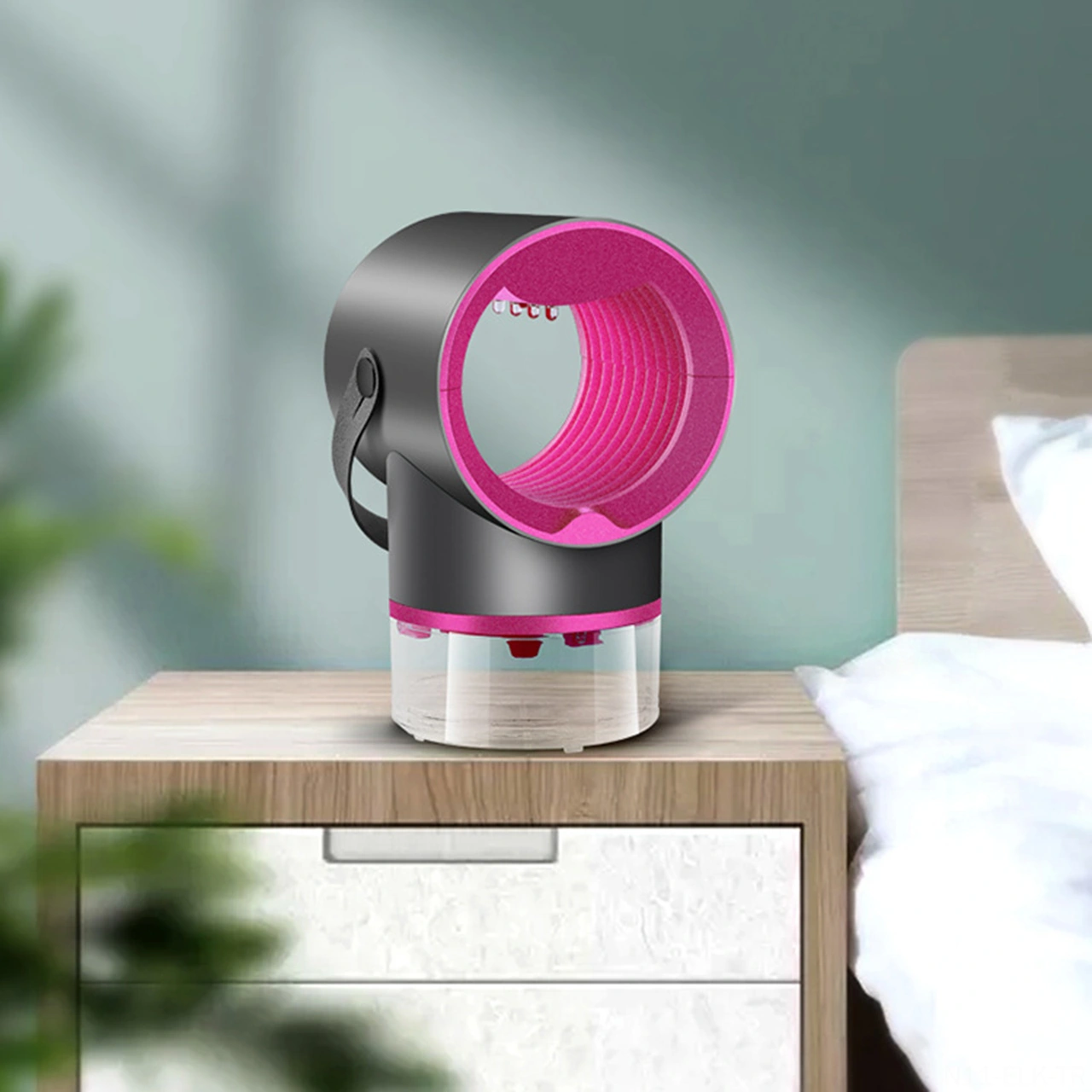 Xindoker Usb Usb Güneş Işığı İle Sessiz Mosquito Kovucu, Ev Ve Yatak Odası İçin Emici Tipi Sinek Tutucu, Koyu Gri Yıldızlı Desen, 5w Güç, Abs Malzeme