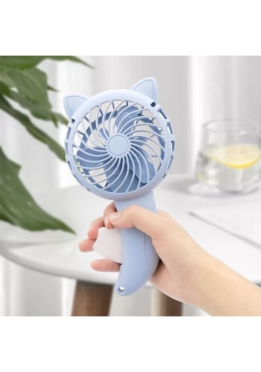 3 Adet By36 Karikatür Kedi Kulakları El Fanı Manuel Pres No Renk Rastgele Teslimat